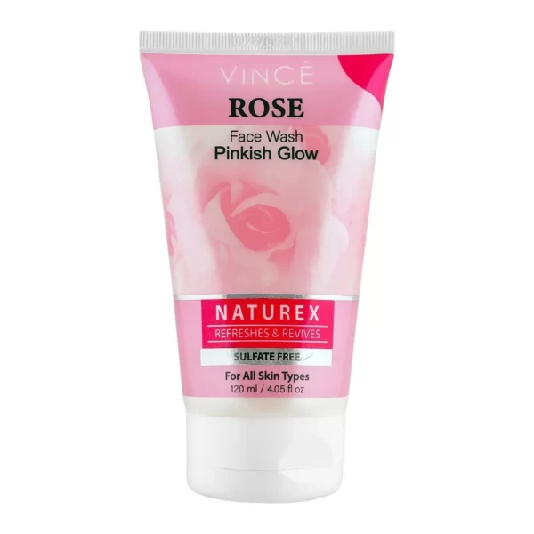vince rose face wash pinkish glow