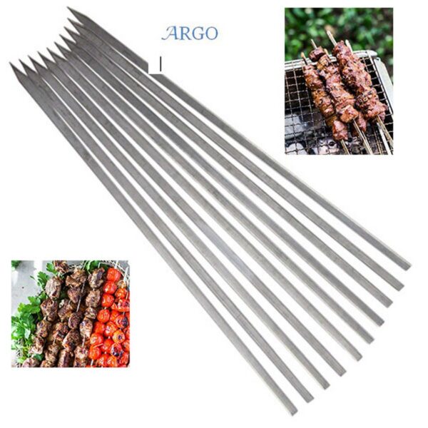 pack of 12 stainless steel polished metal barbeque